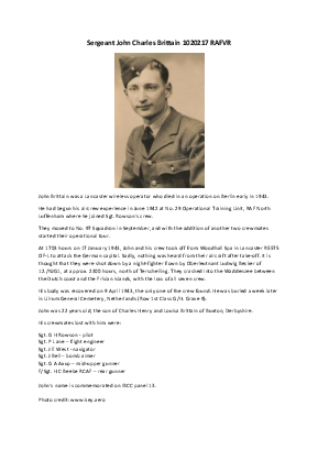 A preview of a PDF biography for Brittain, John Charles